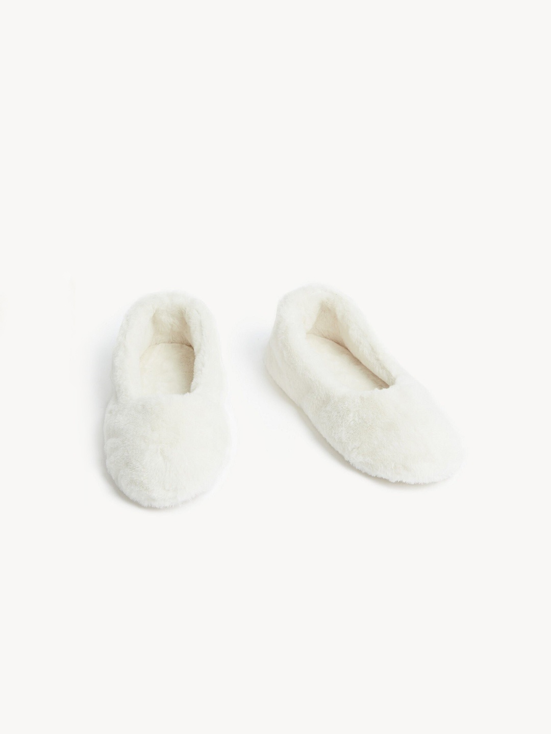 

Marks & Spencer Women Self Design Fur Room Slippers, Cream