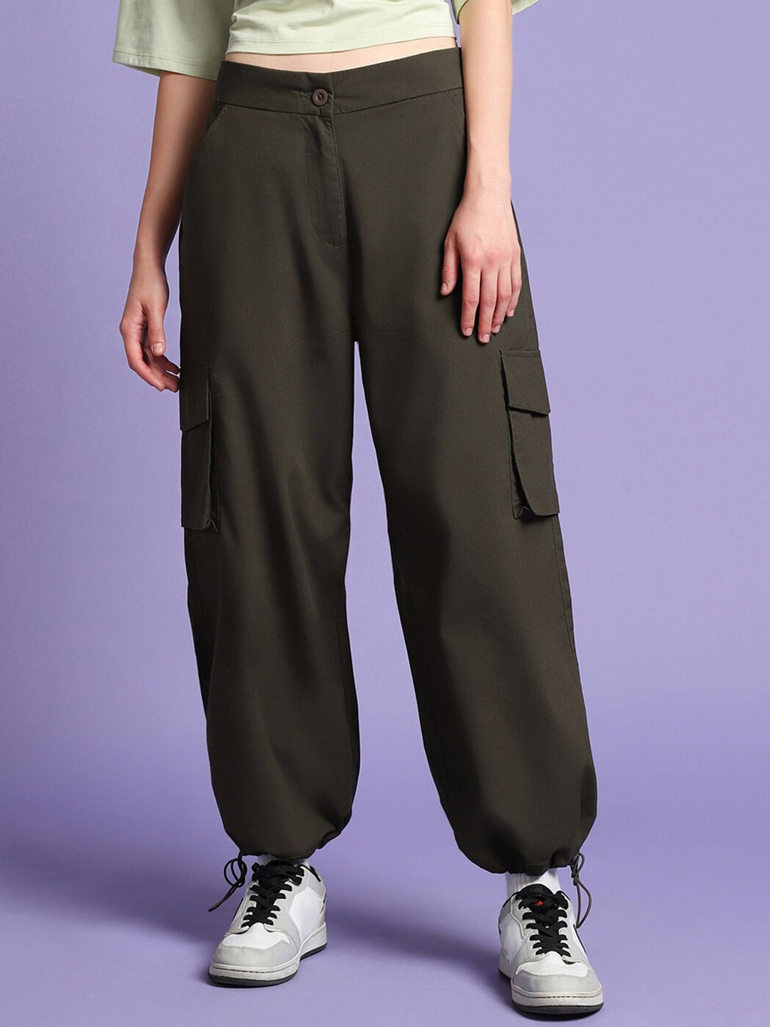 

Bewakoof Women Brown Loose Fit Pure Cotton Joggers