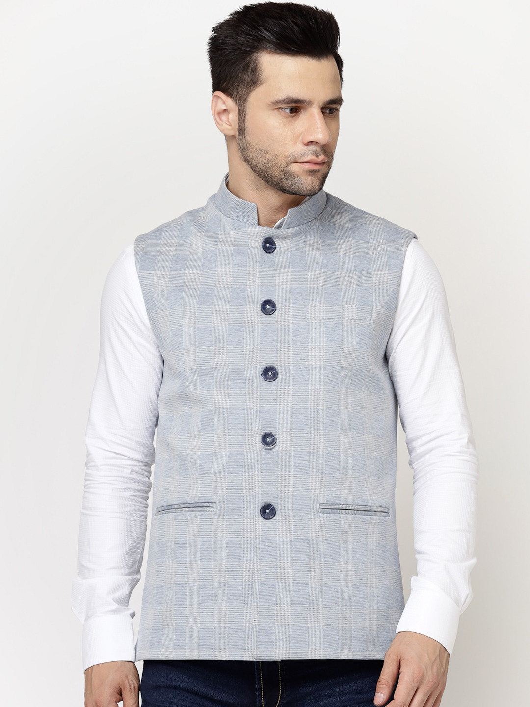 

Spykee Slim-Fit Nehru Jacket, Blue