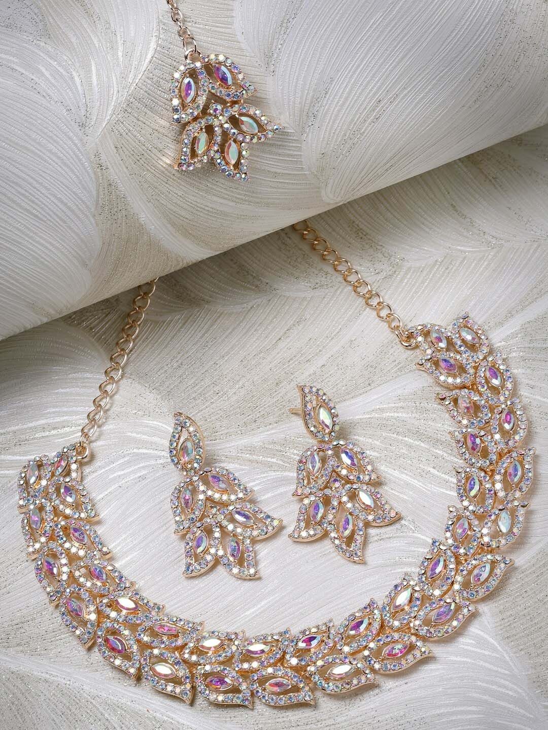 

Sukkhi Rose Gold-Plated Stones-Studded Jewellery Set