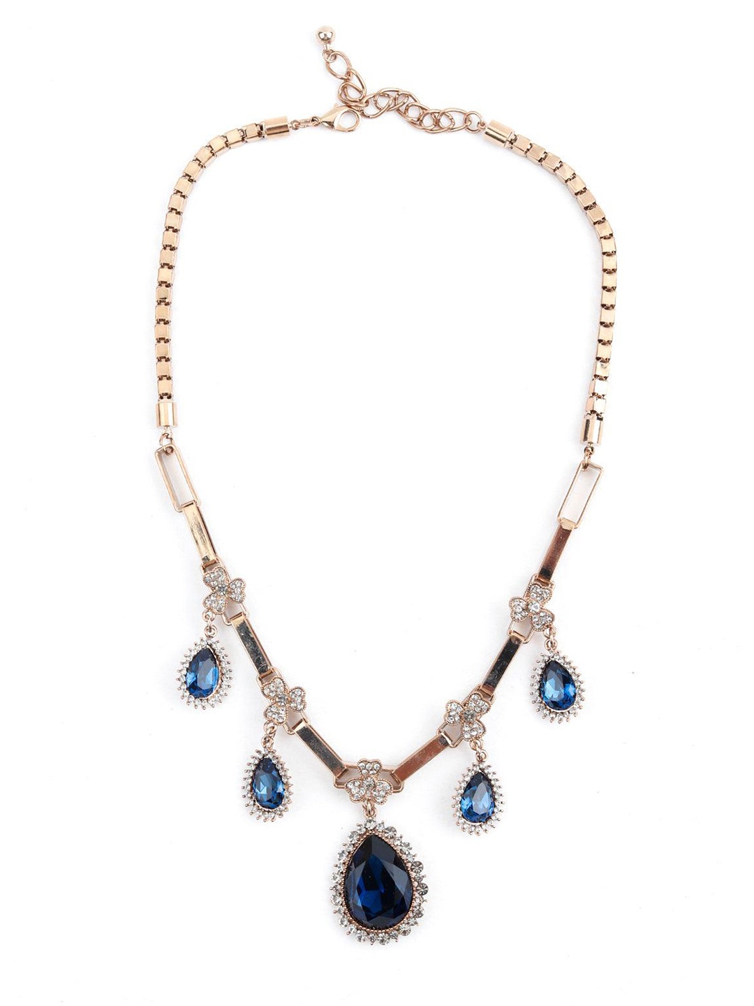 

ODETTE Rose Gold-Plated Stones Studded Necklace