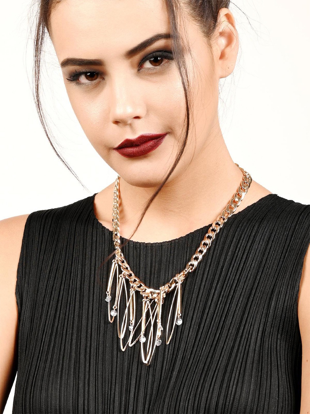 

ODETTE Gold-Plated Stone-Studded Necklace