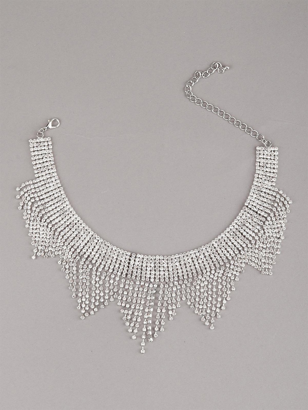 

ODETTE Silver-Plated American Diamond Necklace, White