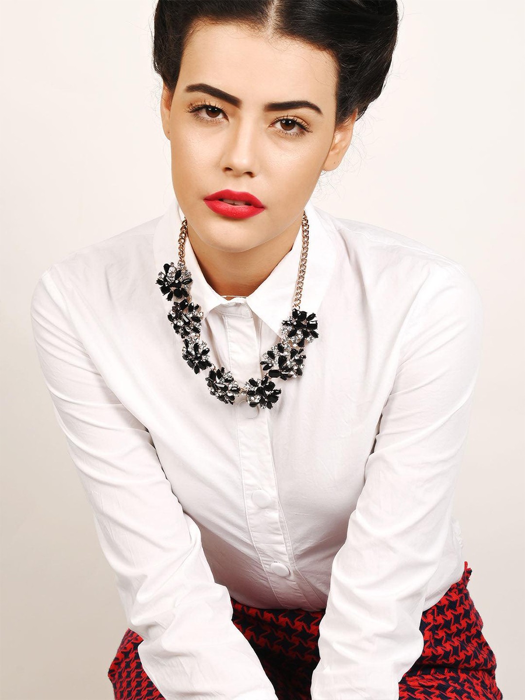

ODETTE Gold-Toned & Black Gold-Plated Necklace