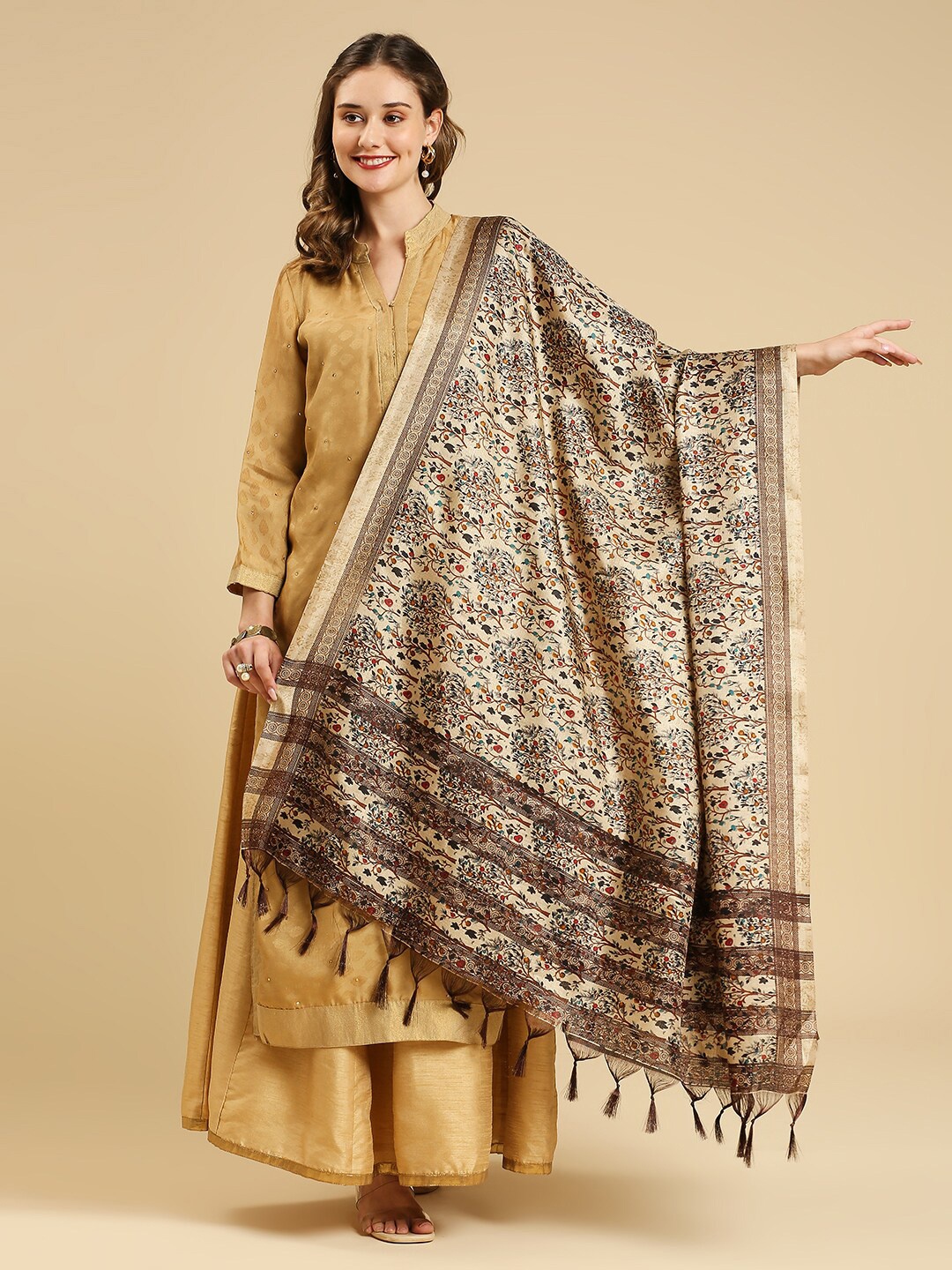 

Dupatta Bazaar Ethnic Motifs Printed Dupatta, Beige