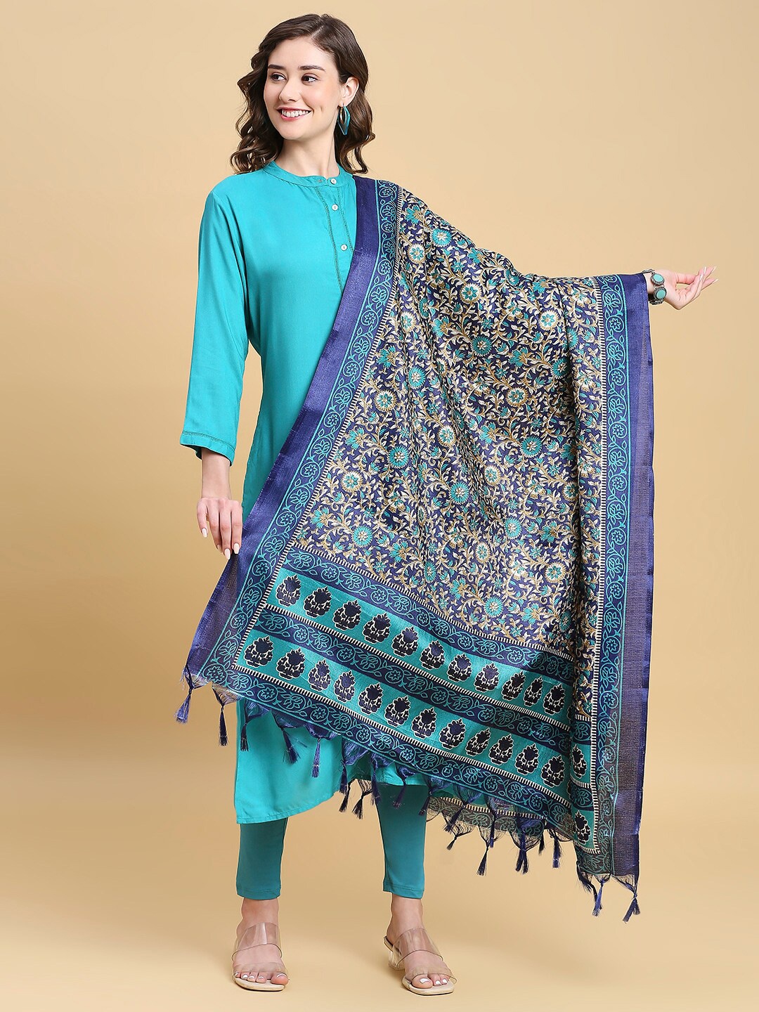 

Dupatta Bazaar Ethnic Motifs Printed Dupatta, Blue
