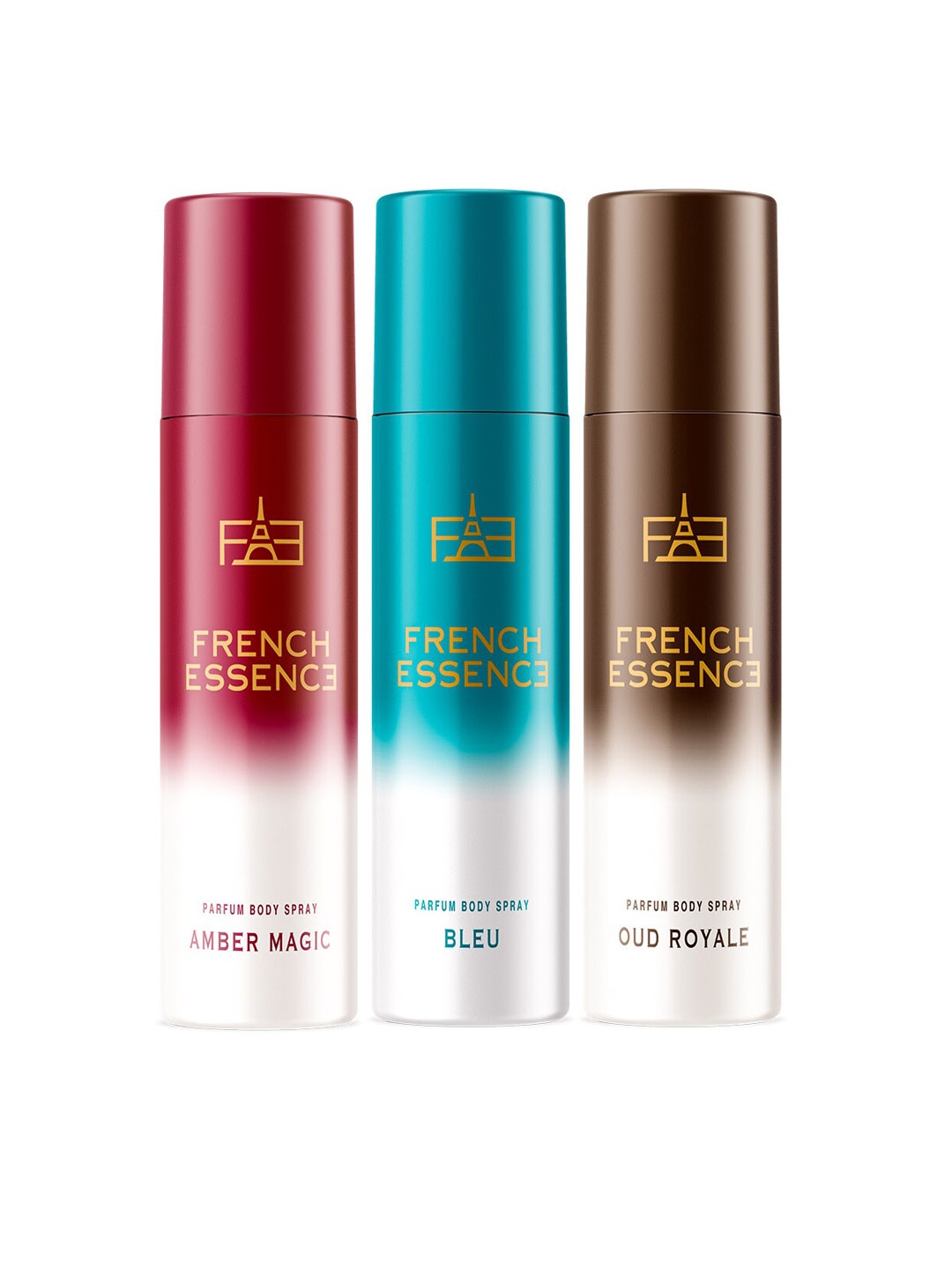 

FRENCH ESSENCE Set Of 3 Long Lasting Parfum Body Sprays - 120ml Each, Multi