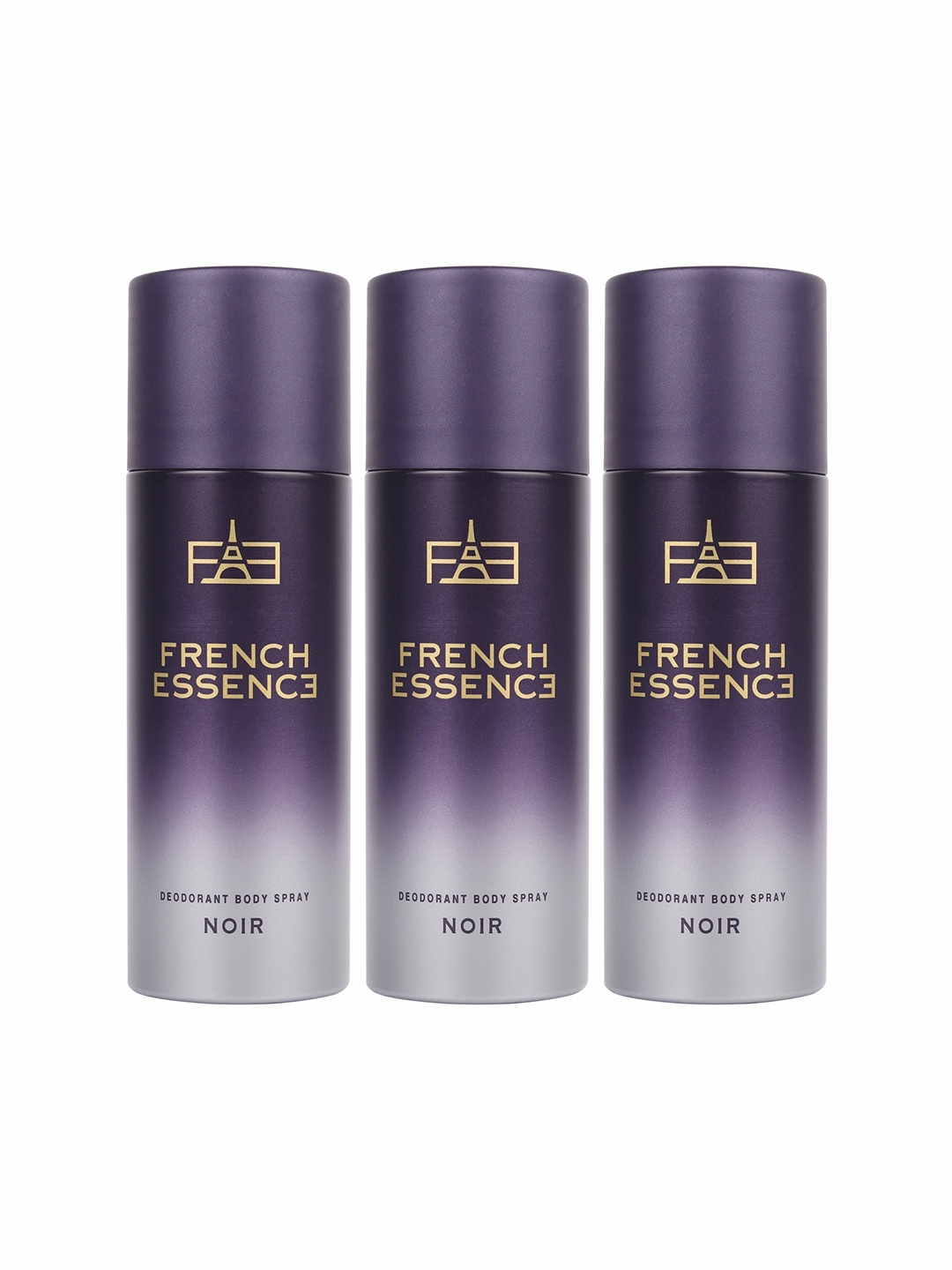 

FRENCH ESSENCE Set Of 3 Long Lasting Deodorant Body Sprays 150ml Each - Noir, Blue