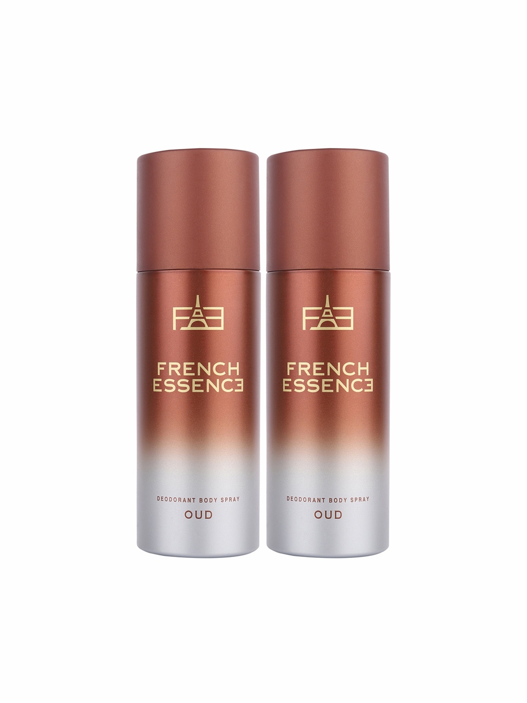 

FRENCH ESSENCE Men Set of 2 Oud Long Lasting Deodorants - 150ml Each, Brown