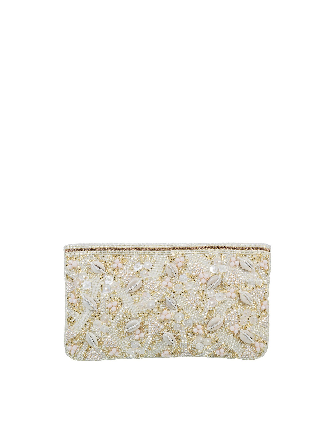 

Metro Embellished Box Clutch, Off white