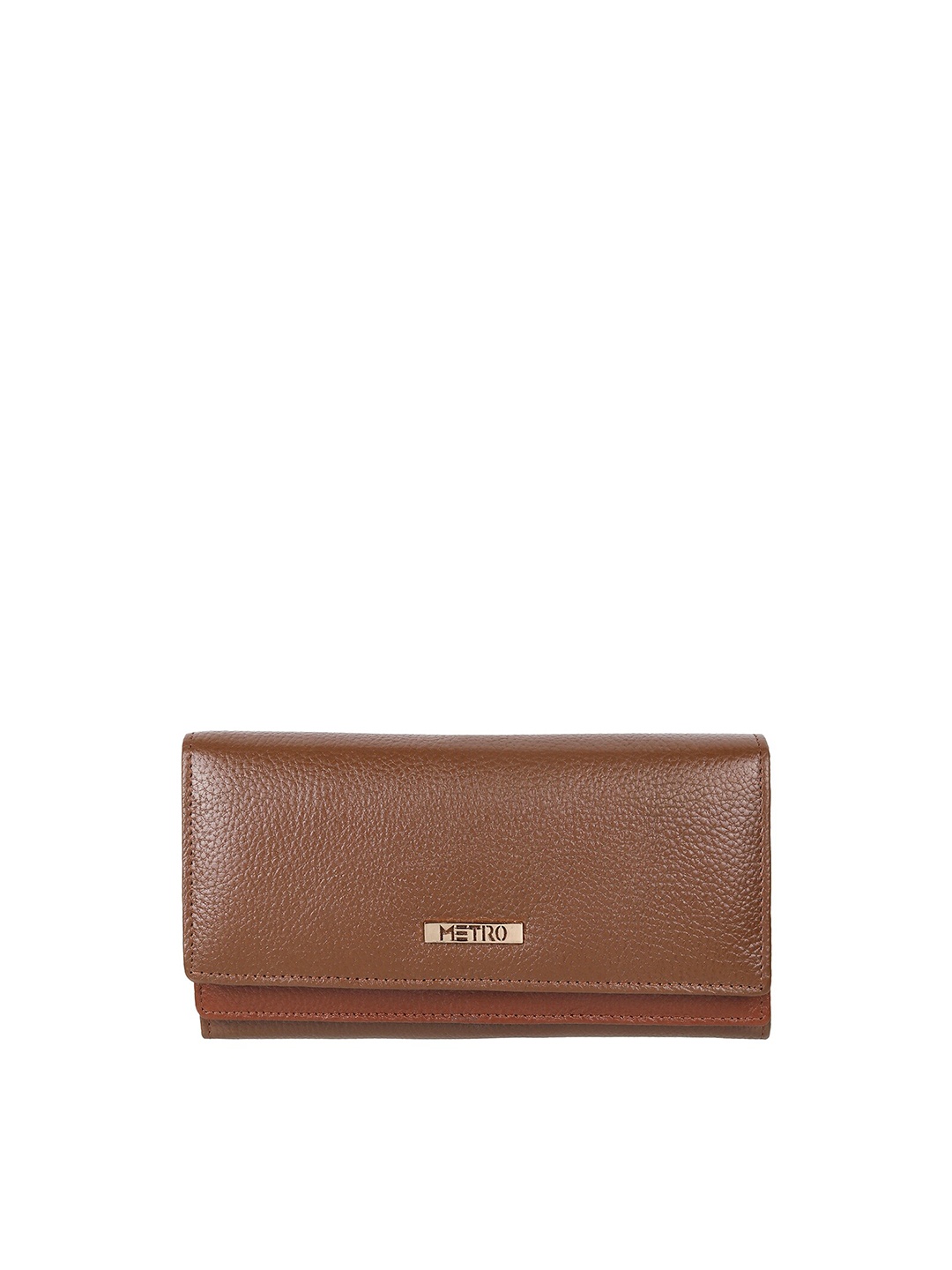 

Metro Women Leather Two Fold Wallet, Tan