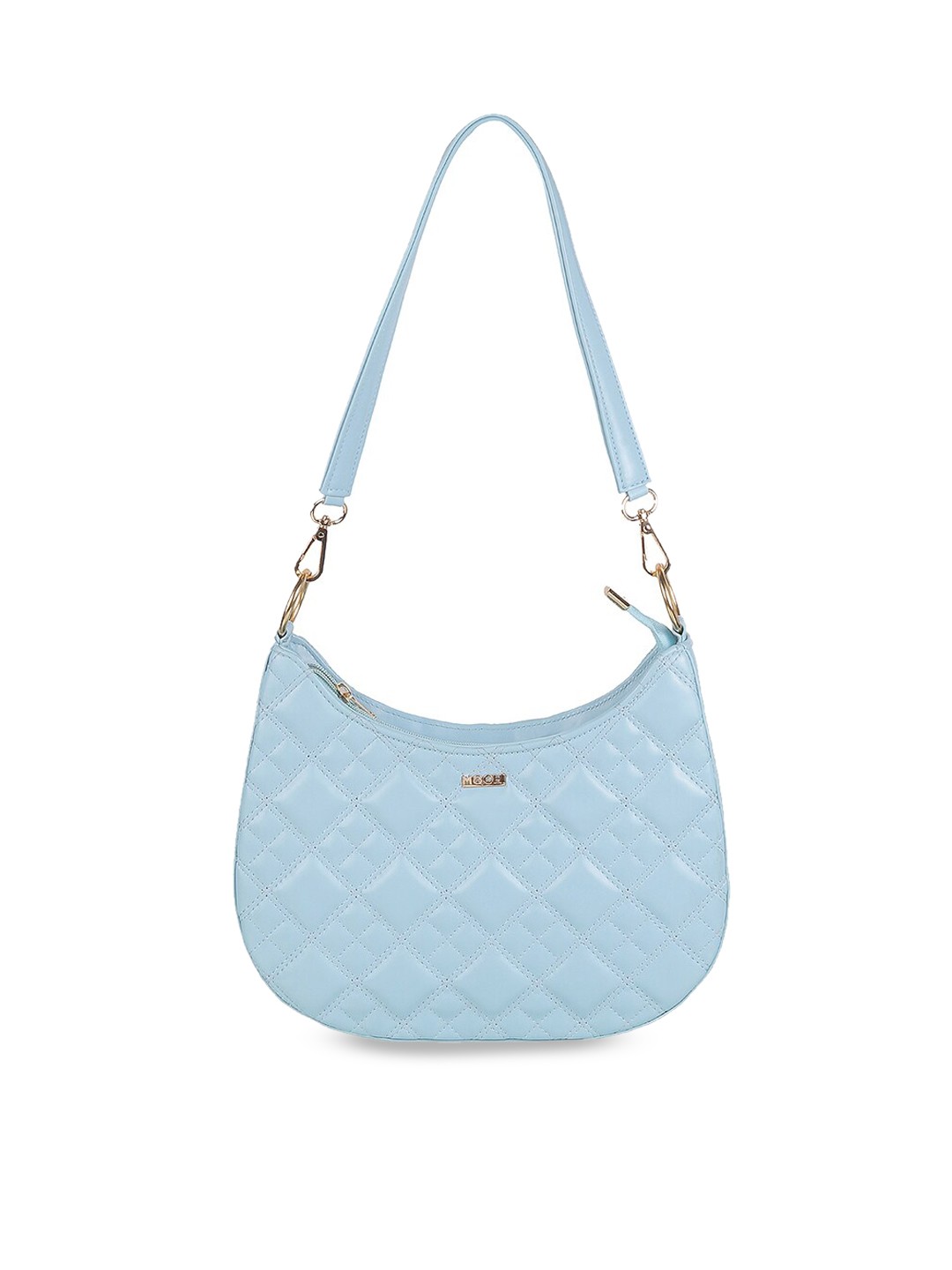 

Mochi Textured Quilted Structured Shoulder Bag, Blue