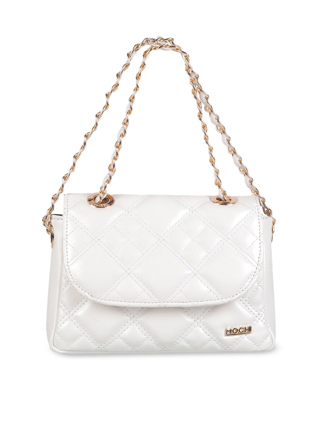 

Mochi Textured Structured Handheld Bag, White