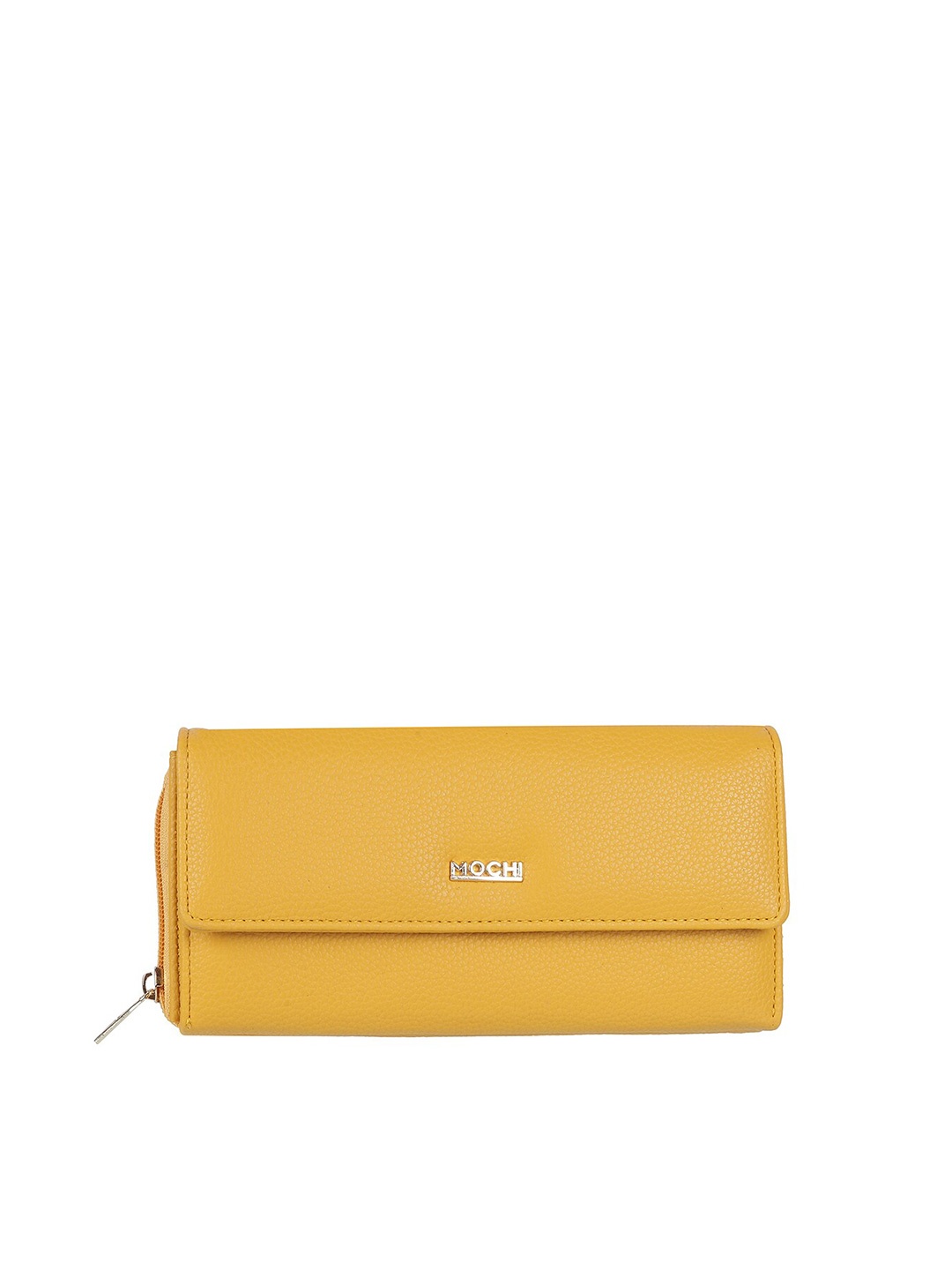 

Mochi Women Textured PU Zip Around Wallet, Yellow