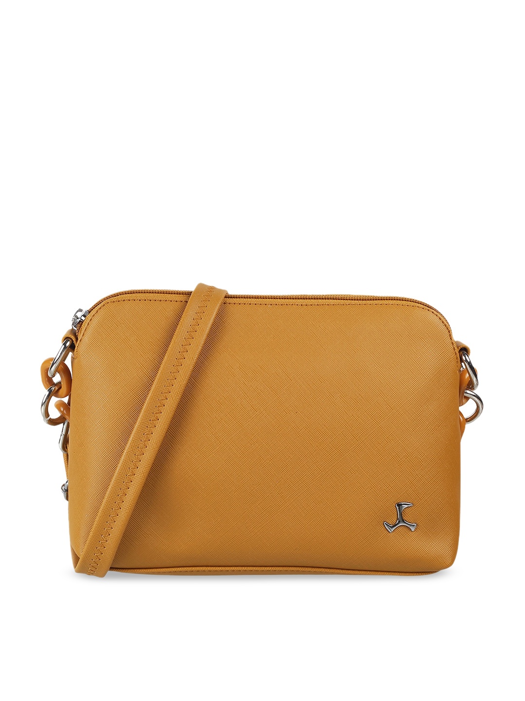 

Mochi Textured Structured Sling Bag, Yellow