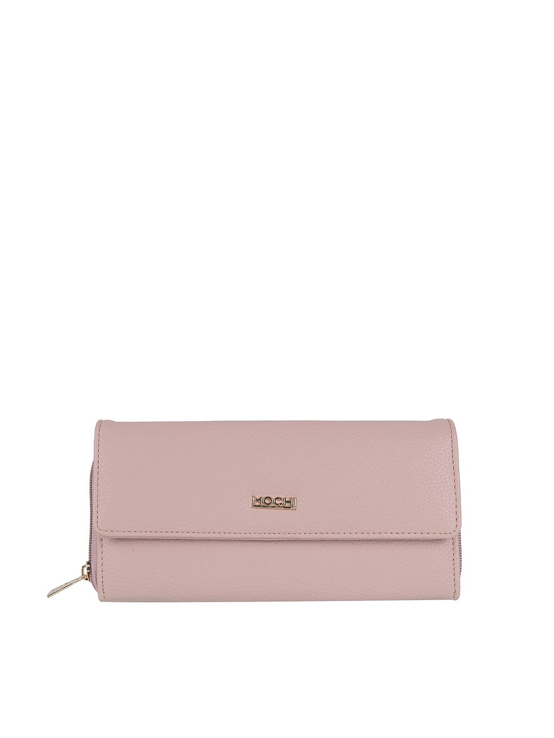 

Mochi Women Textured Zip Around Wallet, Pink