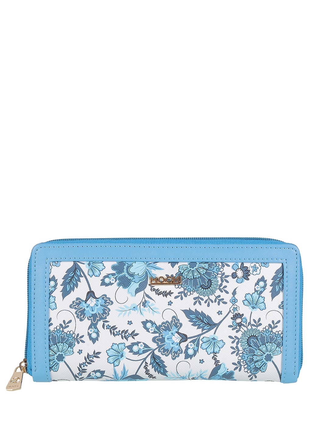 

Mochi Women Floral Printed Zip Around Wallet, Blue