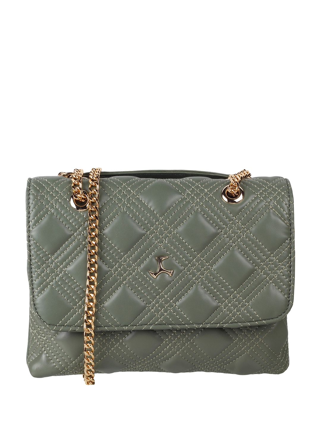 

Mochi Structured Sling Bag With Quilted, Green