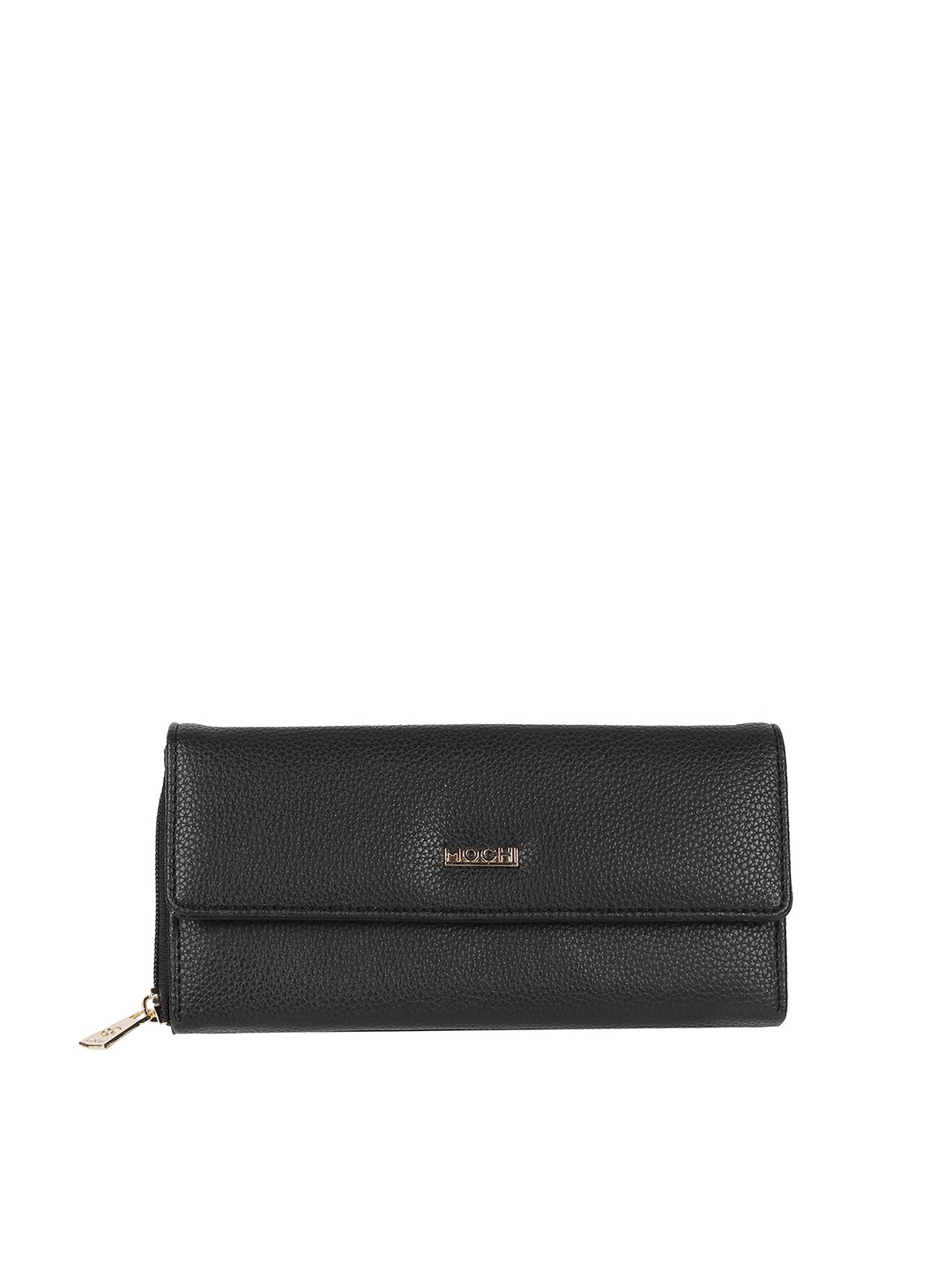 

Mochi Women Textured Zip Around Wallet, Black