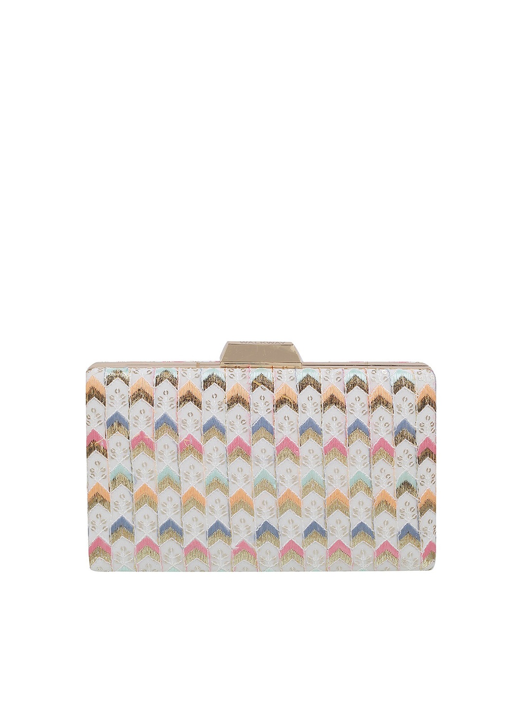 

WALKWAY by Metro Embellished Box Clutch, Gold