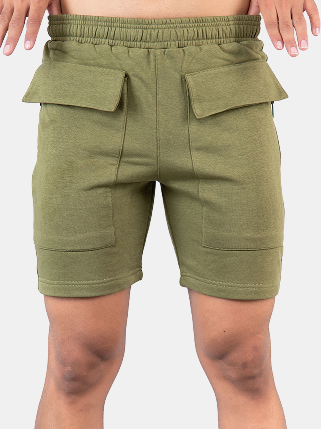 

Tistabene Men Mid-Rise Cotton Shorts, Olive