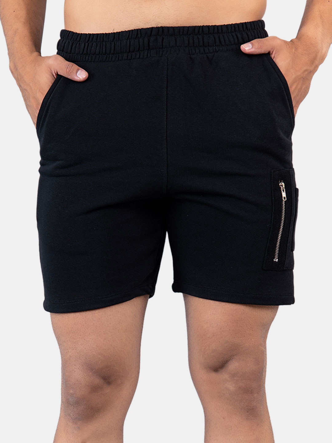 

Tistabene Men Mid-Rise Cotton Shorts, Black
