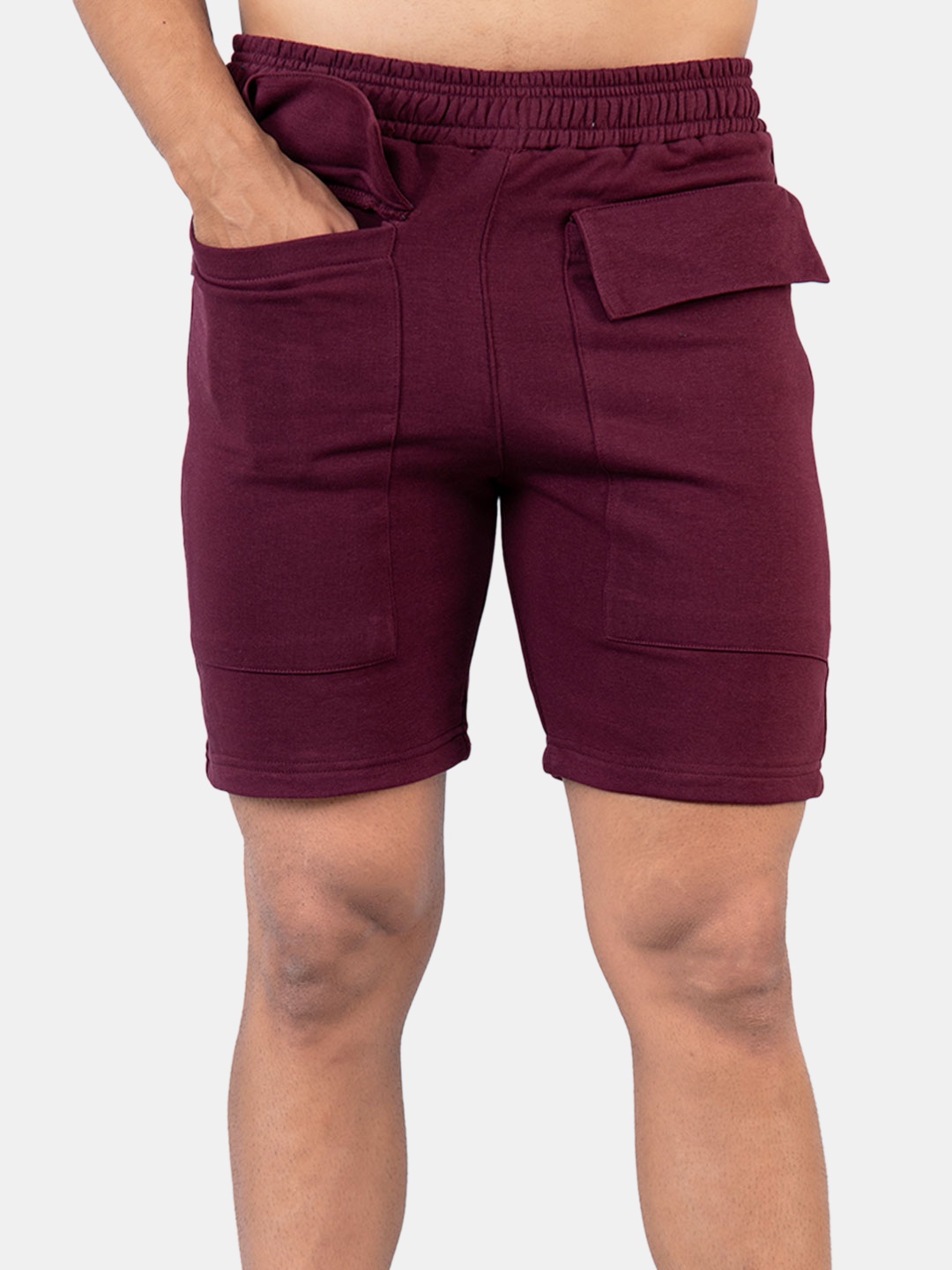 

Tistabene Men Mid-Rise Cotton Shorts, Maroon