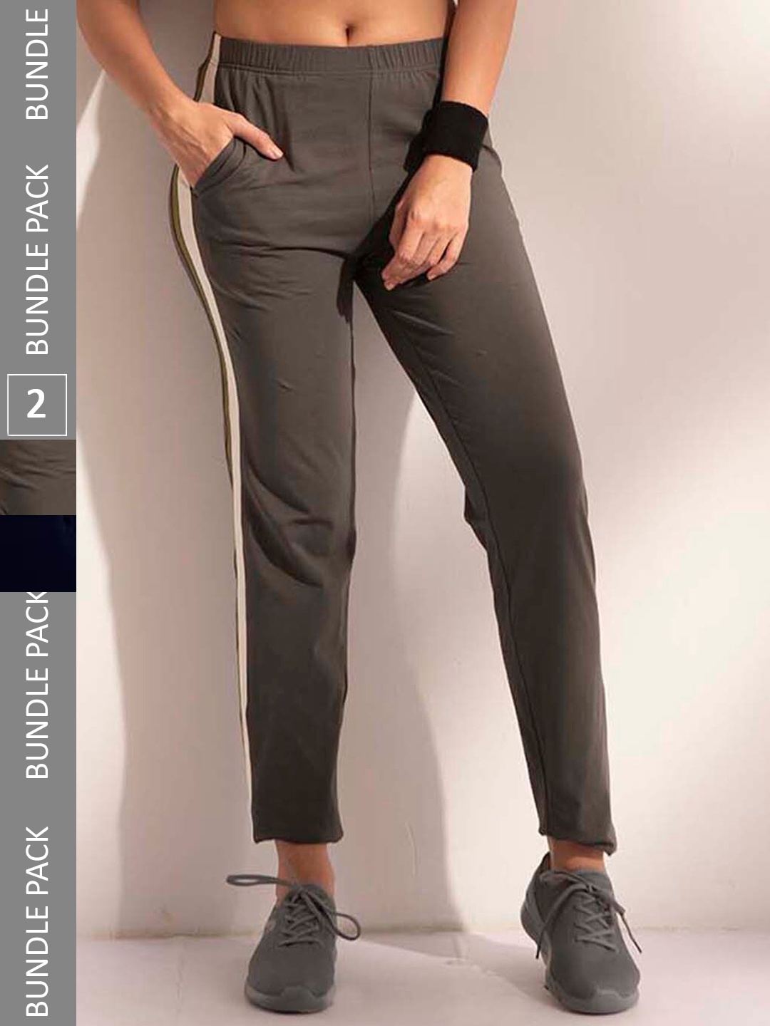 

LYRA Women Pack Of 2 Assorted Cotton Relaxed Fit Anti Odour Track Pants