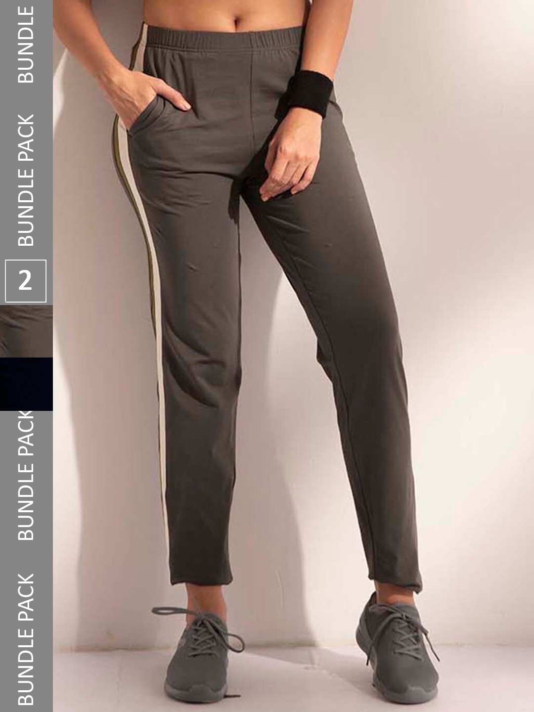 

LYRA Women Pack Of 2 Assorted Cotton Relaxed Fit Anti Odour Track Pants