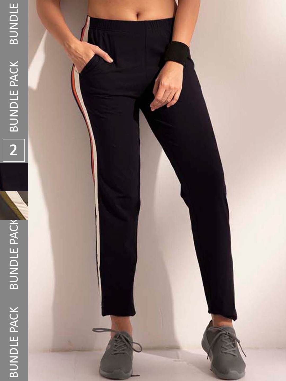 

LYRA Women Pack Of 2 Assorted Cotton Relaxed Fit Anti Odour Outdoor Cotton Track Pants