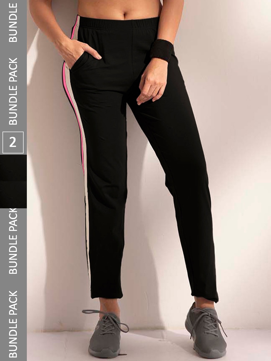 LYRA Pack Of 2 Women Assorted Mid-Rise Track Pants