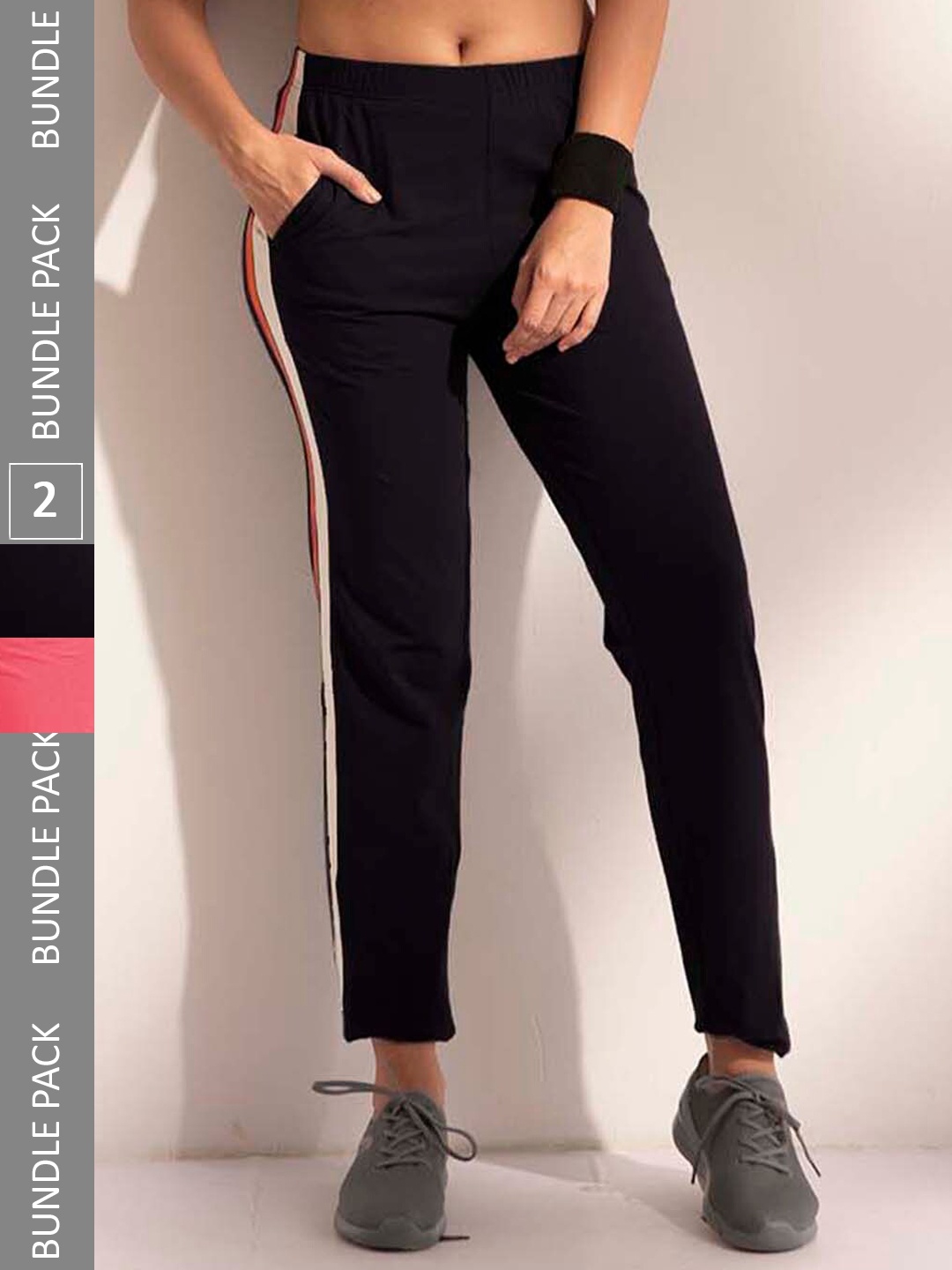 LYRA Women Pack Of 2 Assorted Cotton Anti Odour Track Pants