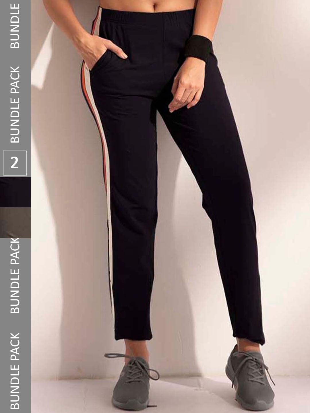 

LYRA Women Pack Of 2 Assorted Cotton Relaxed Fit Anti Odour Track Pants