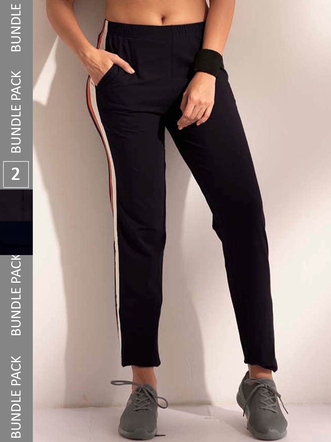 

LYRA Women Pack Of 2 Assorted Cotton Relaxed Fit Anti Odour Track Pants