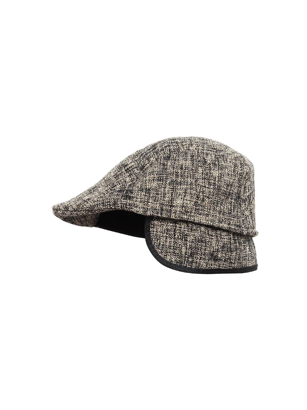 

Zacharias Men Self Design Woollen Ascot Cap With Earmuff, Brown