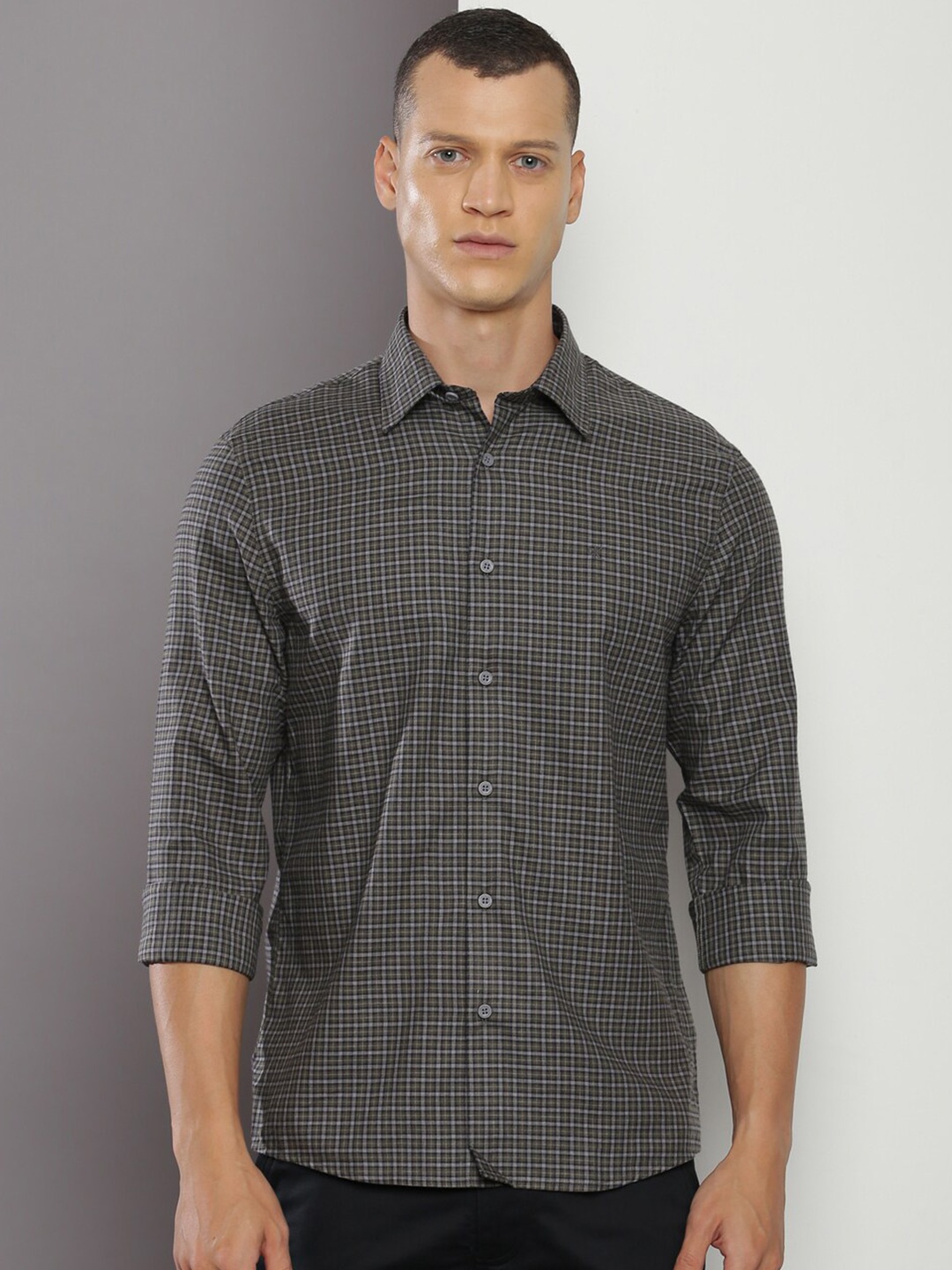 

Calvin Klein Jeans Checked Opaque Cotton Casual Shirt, Black