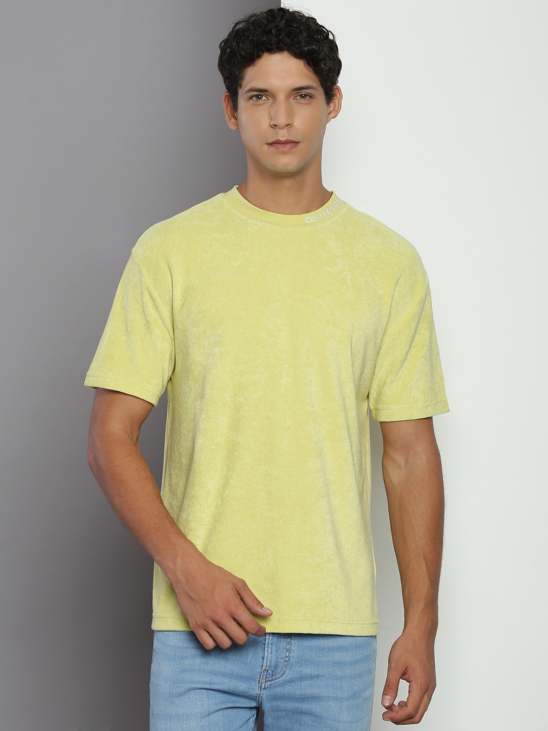 

Calvin Klein Jeans Round Neck Short Sleeve Relaxed Fit T-shirt, Yellow