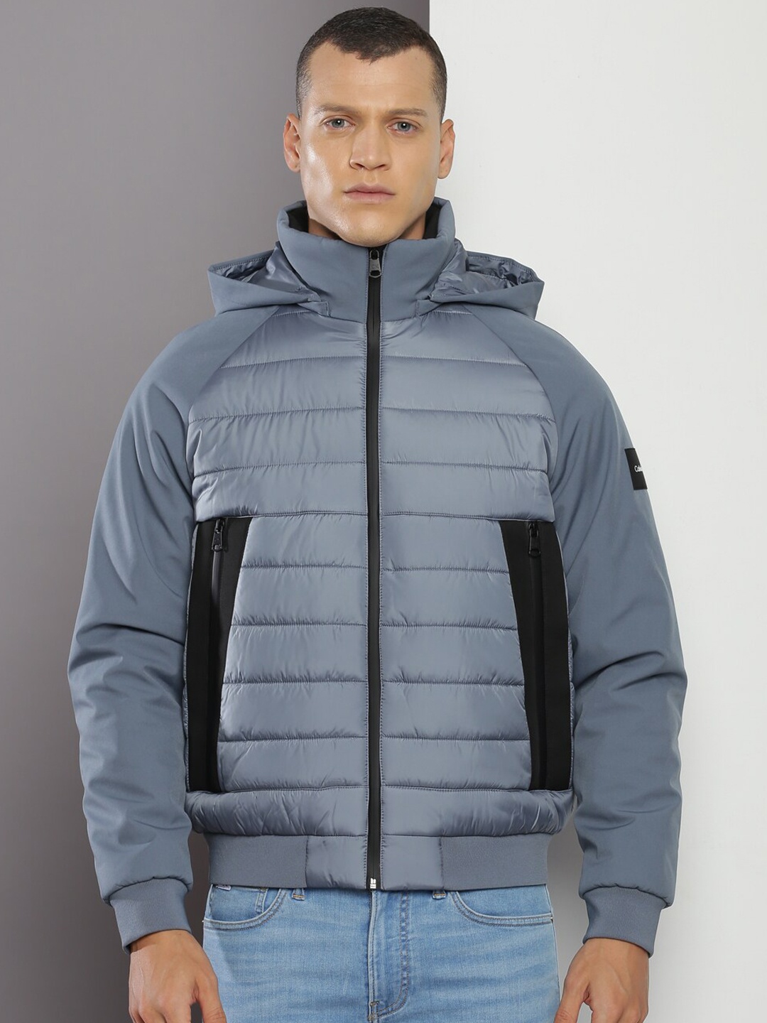 

Calvin Klein Jeans Hooded Puffer Jacket, Grey