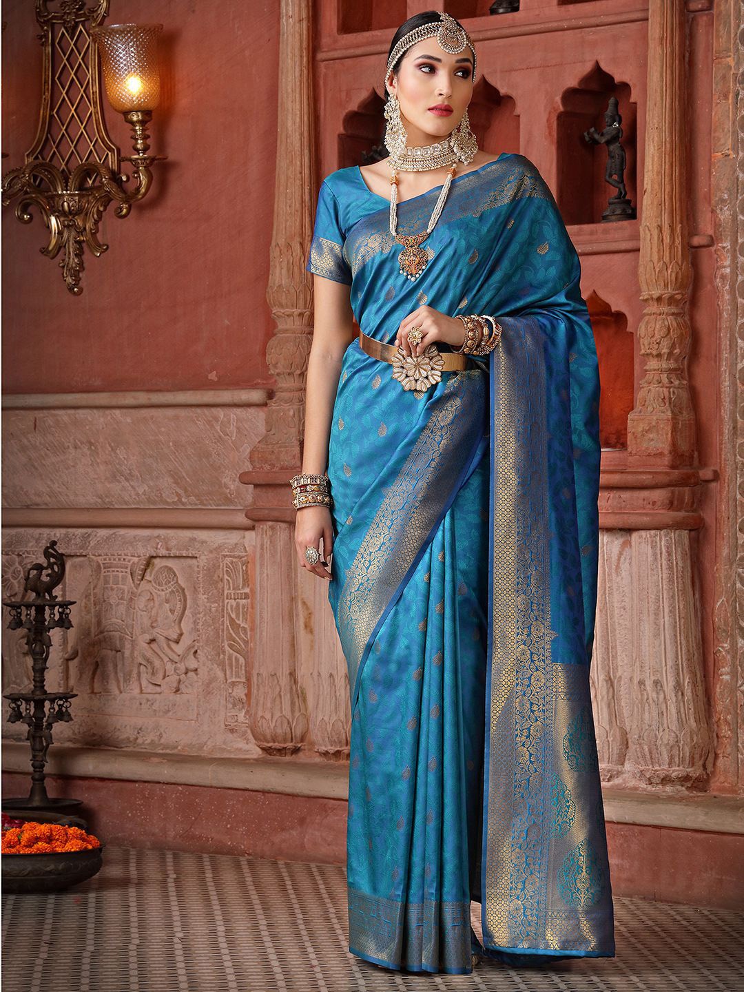 

Mitera Woven Design Art Silk Saree, Blue