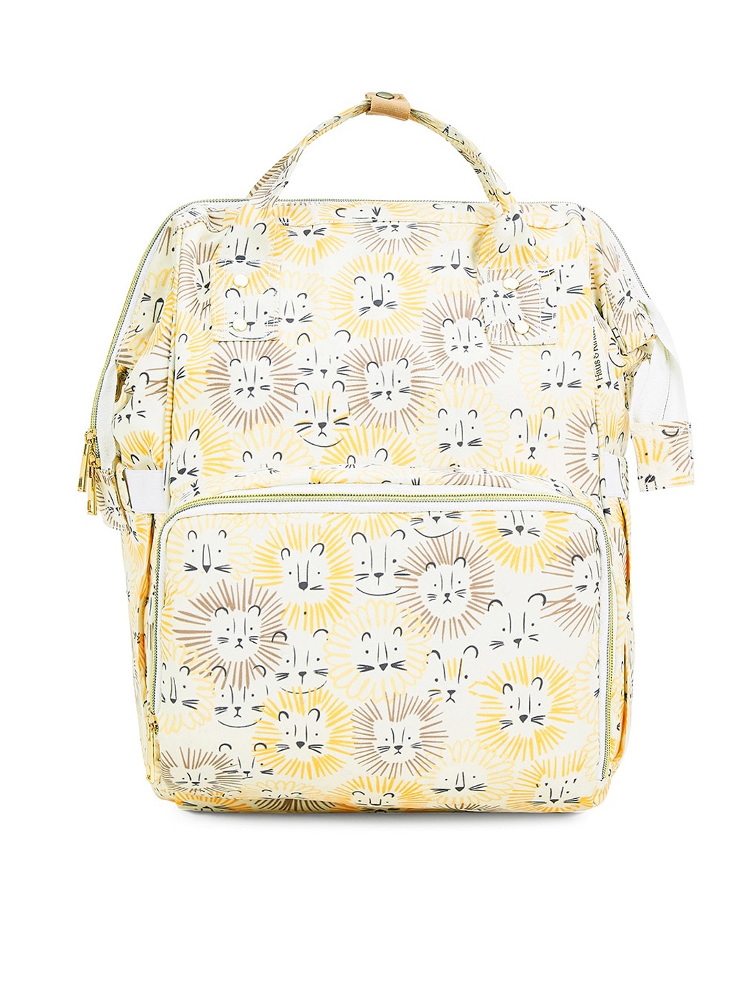 

haus & kinder Kids Printed Canvas Water Resistant 20L Diaper Backpack, White