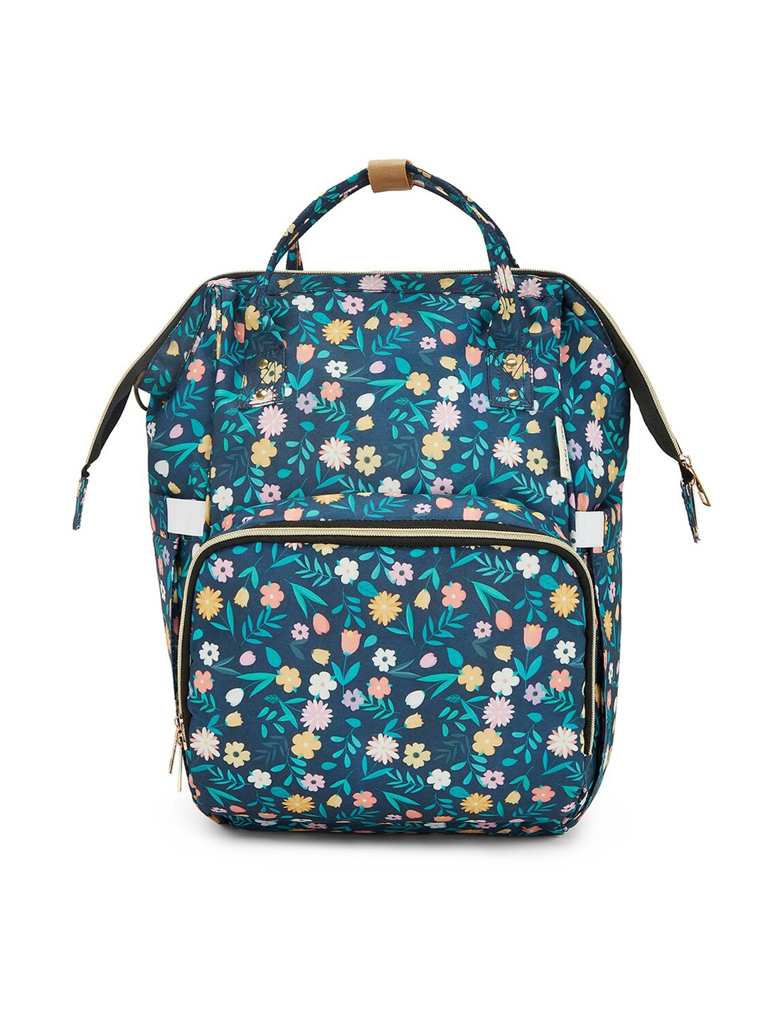 

haus & kinder Kids Night Bloom Printed Canvas Water Resistant 20L Diaper Backpack, Navy blue