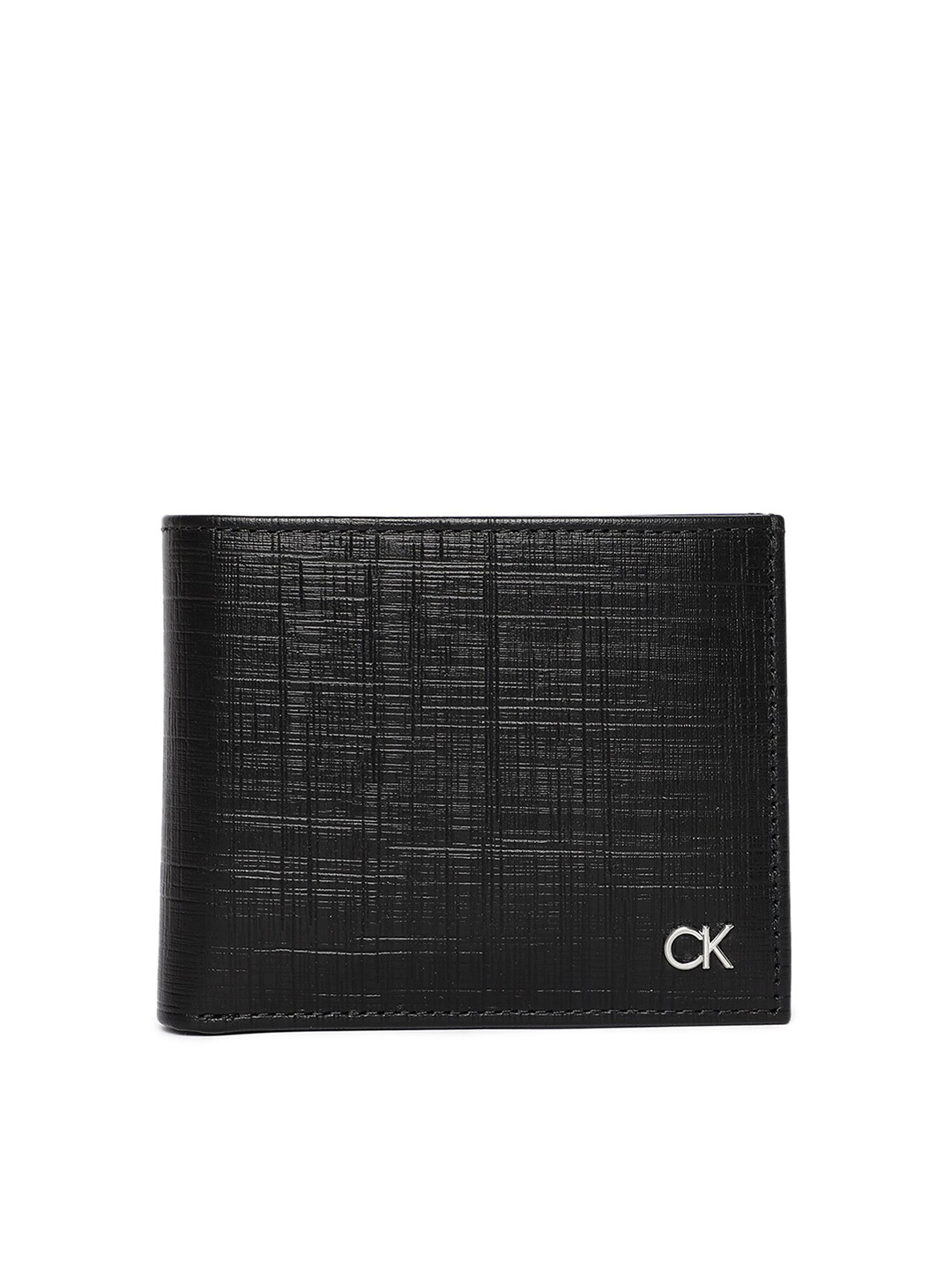 

Calvin Klein Jeans Textured Leather Two Fold Wallet, Black