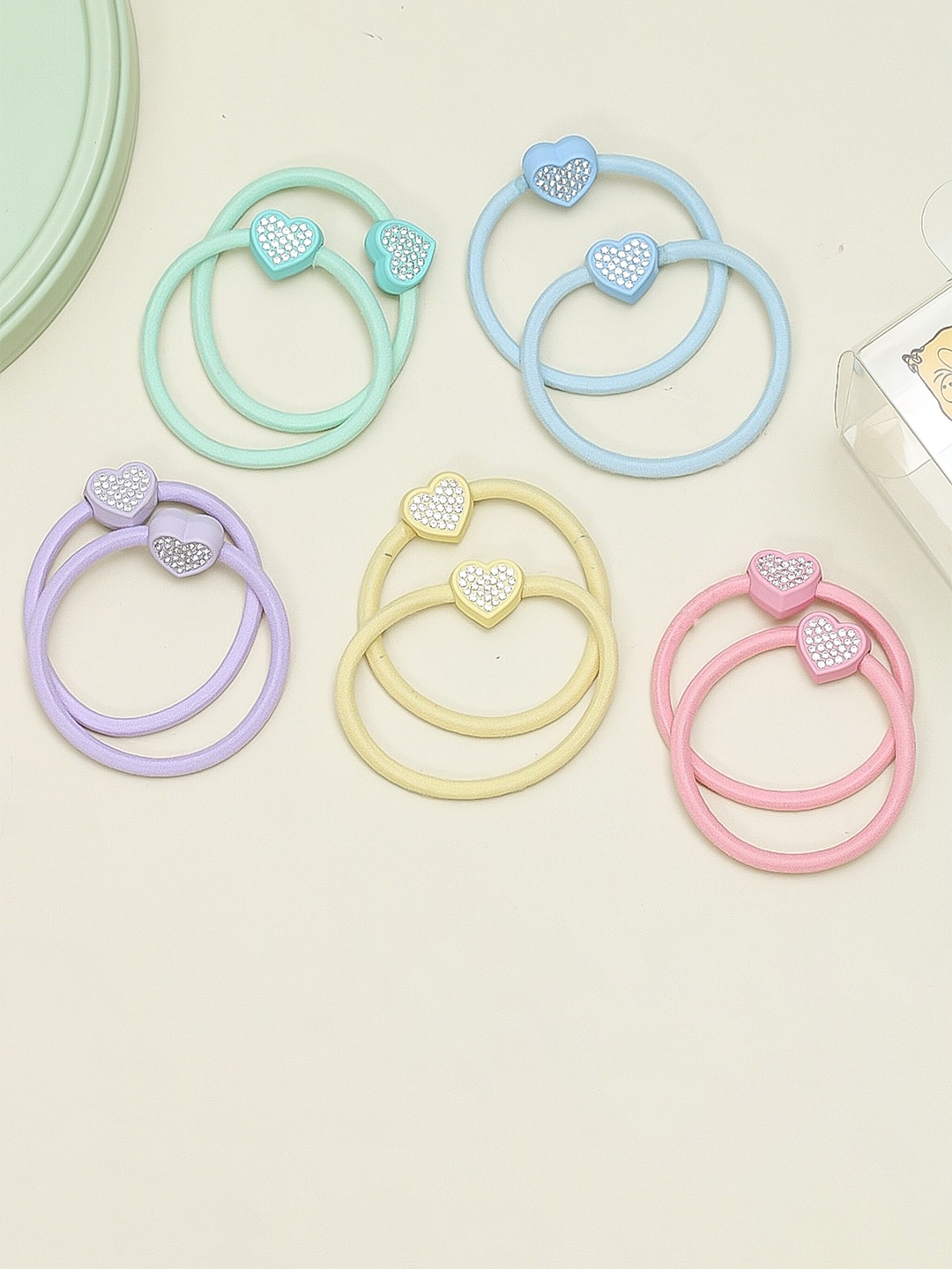 

Yellow Bee Girls Set Of 10 Ponytail Holders, Purple