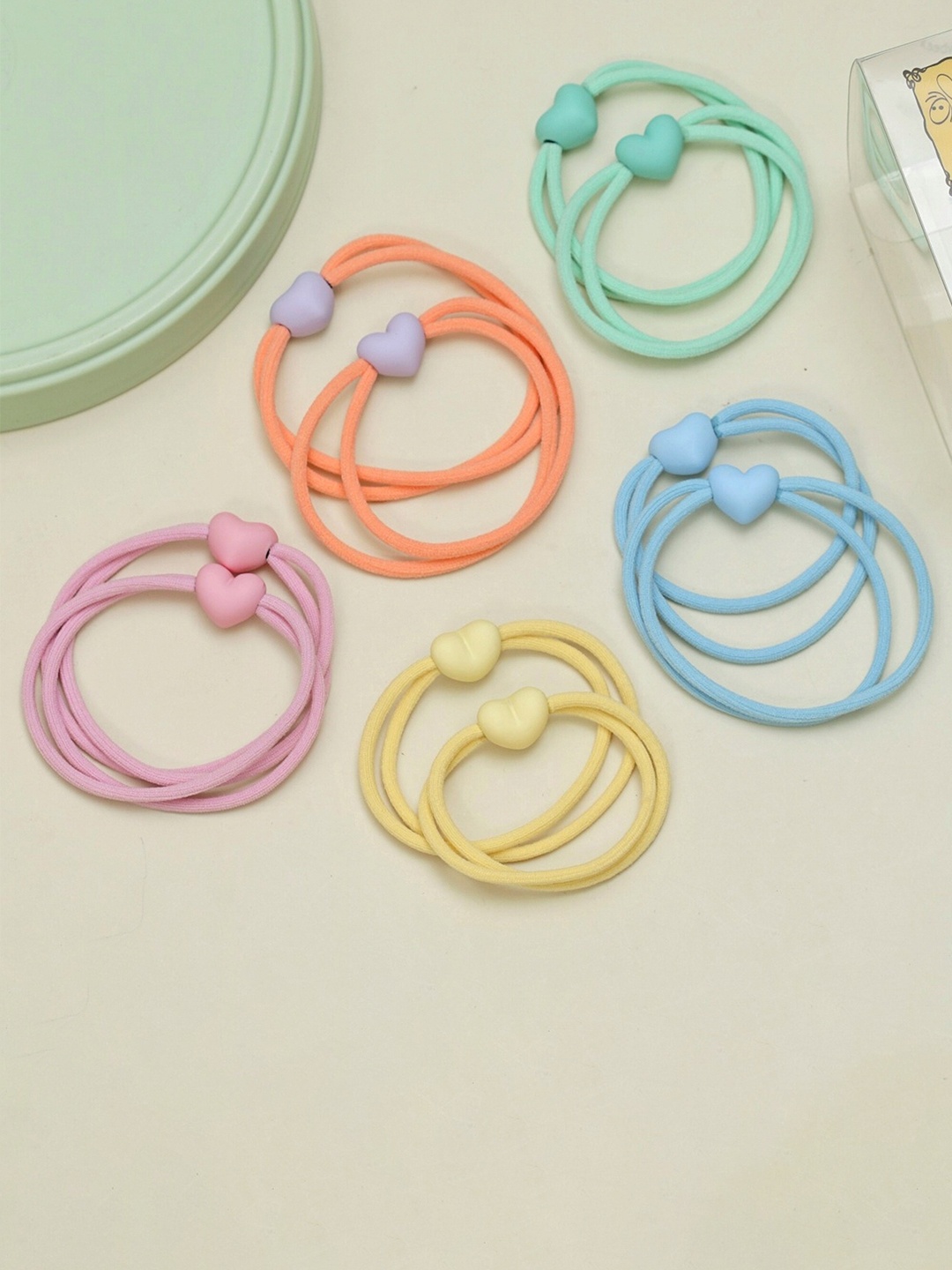 

Yellow Bee Girls Set Of 10 Ponytail Holders, Blue
