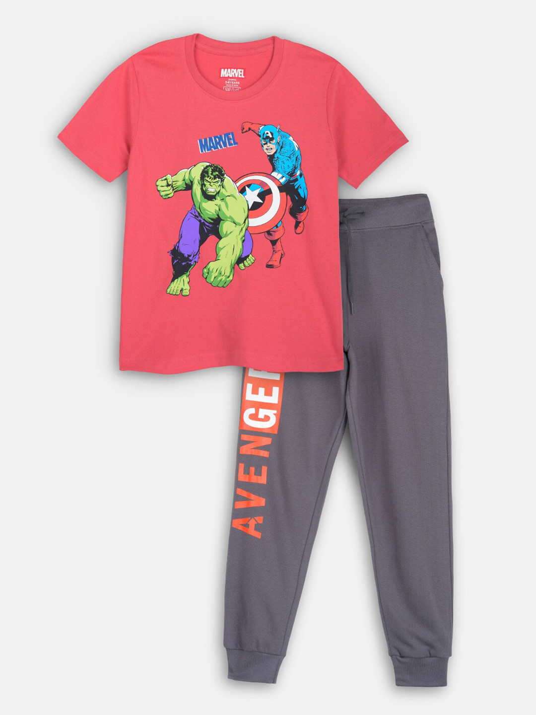 

Nap Chief Kids Marvel Printed Pure Cotton T-shirt with Pyjamas, Red