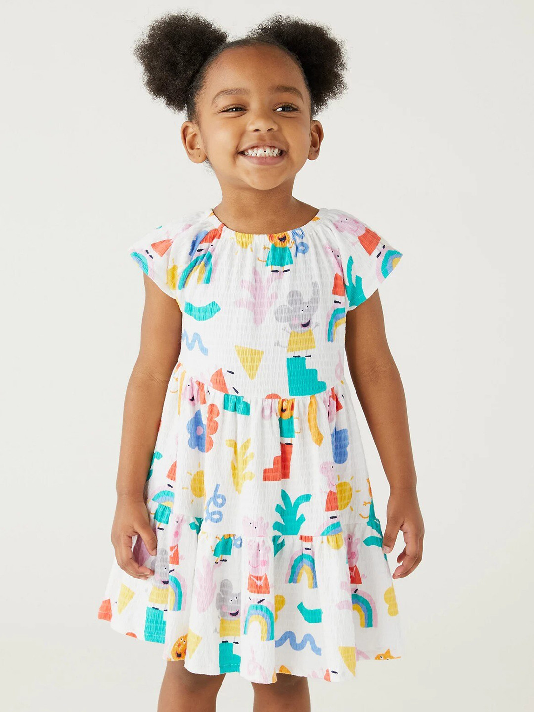

Marks & Spencer Conversational Printed Fit & Flare Dress, White