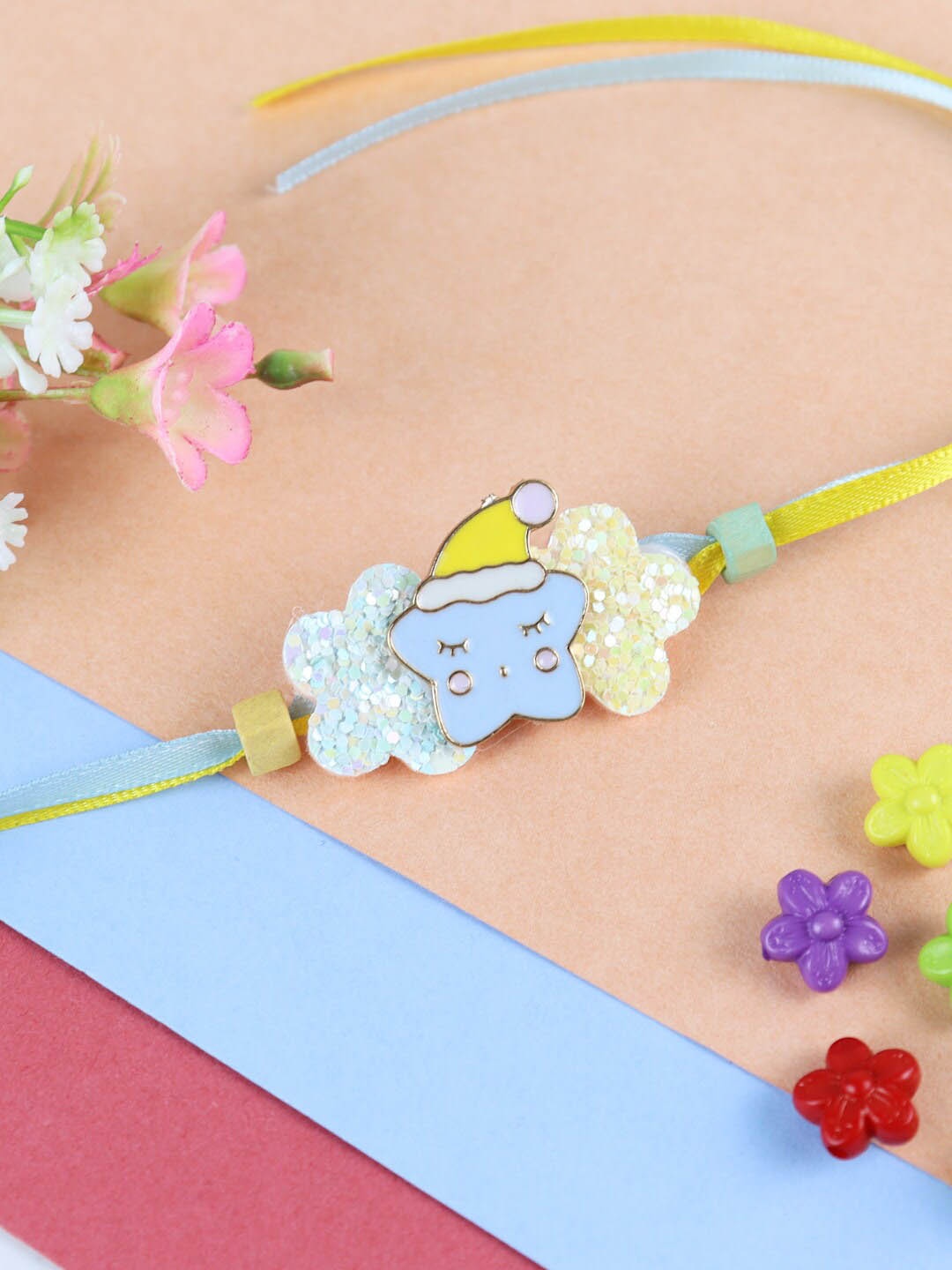 

Asthetika Boys Sleepy Star Charm Rakhi, Blue