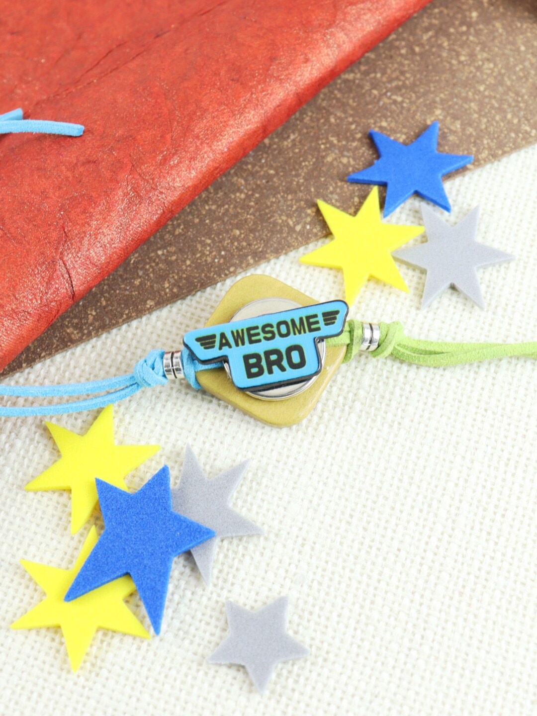 

Asthetika Boys Awesome Bro Charm Rakhi, Blue