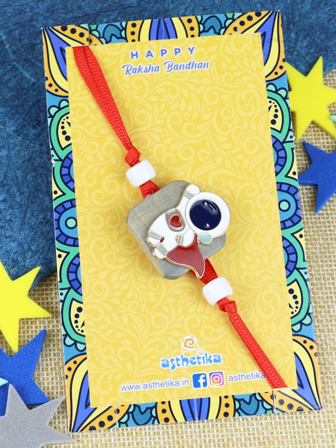 

Asthetika Kids Astronaut Charm Detail Rakhi, Red