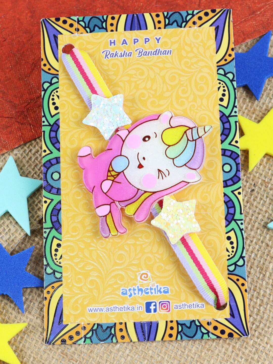 

Asthetika Boys Acrylic Adjustable Rakhi, Pink